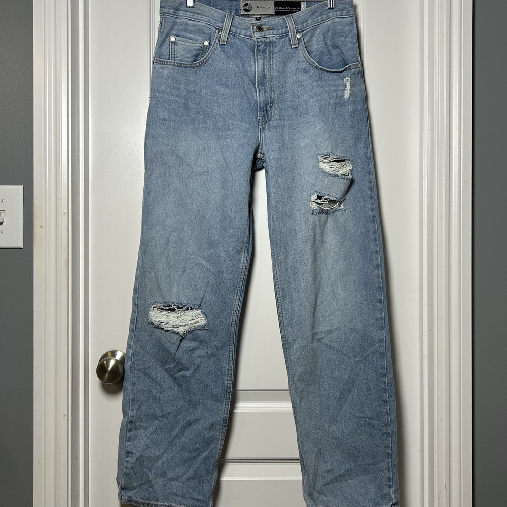 Levi's Silver Tab '94 Baggy‎ Light Wash Distressed High Rise Jeans Y2K Style
